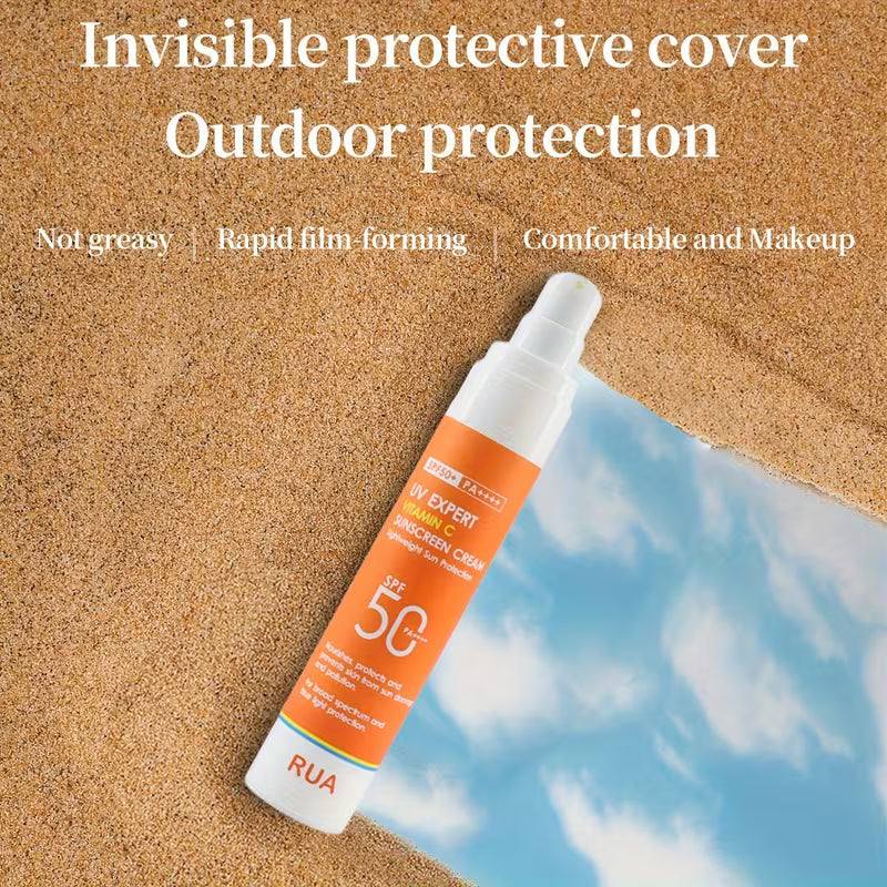 Vitamin C Sunscreen for Face and Body, Non-Greasy, Sweat- & Water-Resistant, Ideal for Outdoor Activities on Sunny Days