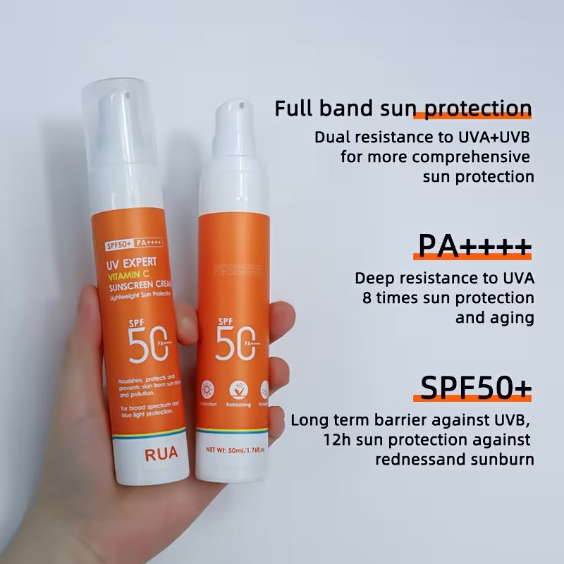 Vitamin C Sunscreen for Face and Body, Non-Greasy, Sweat- & Water-Resistant, Ideal for Outdoor Activities on Sunny Days